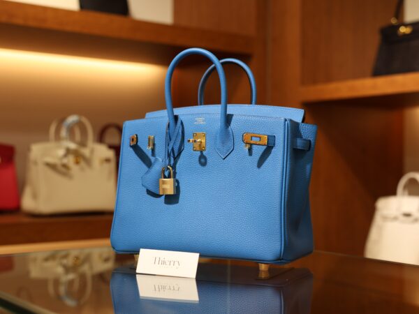 Birkin 25 Togo Bleu Zanzibar GHW