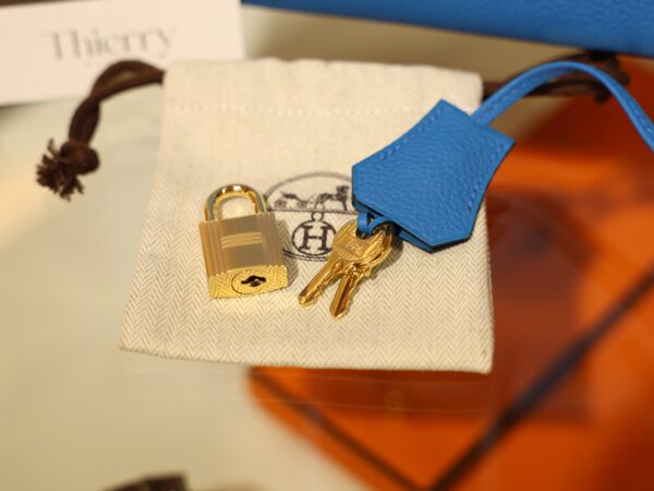 Birkin 25 Togo Bleu Zanzibar GHW