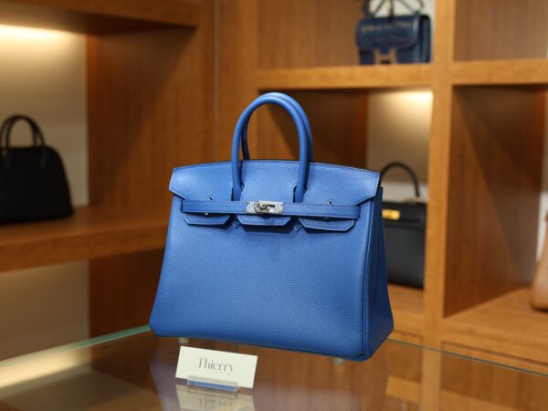 버킨 25 토고 블루 하이드라 은장 001_139A9996 Birkin 25 Togo Bleu Hydra PHW