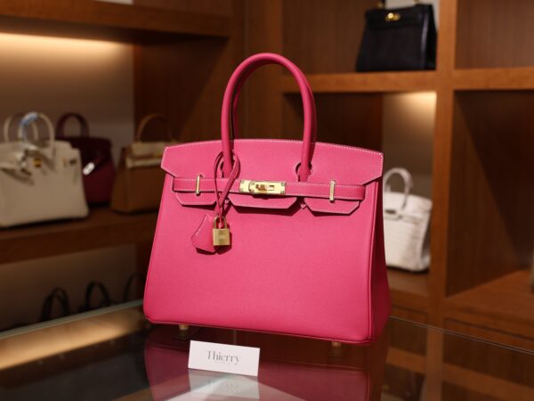 버킨 30 앱송 르투르네 로즈 타이란 금장 001_139A1489 Birkin 30 Epsom Retourne Rose Tyrien GHW