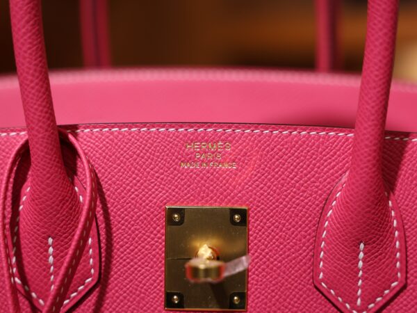 Birkin 30 Epsom Retourne Rose Tyrien GHW