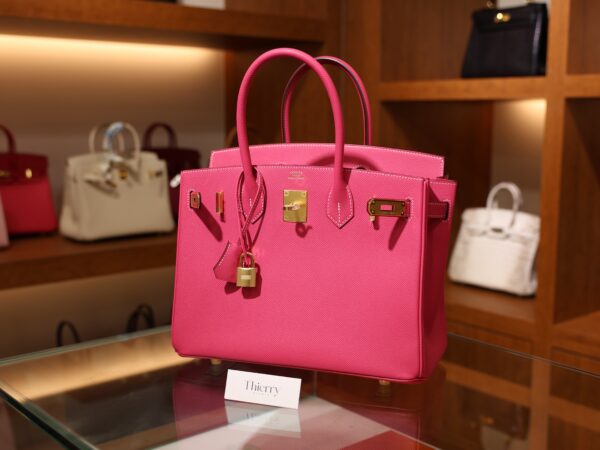 Birkin 30 Epsom Retourne Rose Tyrien GHW