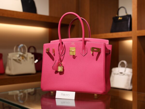 Birkin 30 Epsom Retourne Rose Tyrien GHW