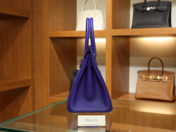 Birkin 30 Epsom Retourne Bleu Electrique PHW