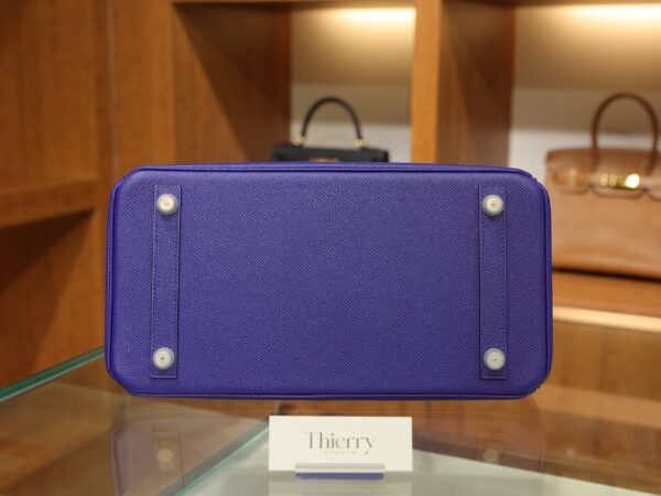 Birkin 30 Epsom Retourne Bleu Electrique PHW