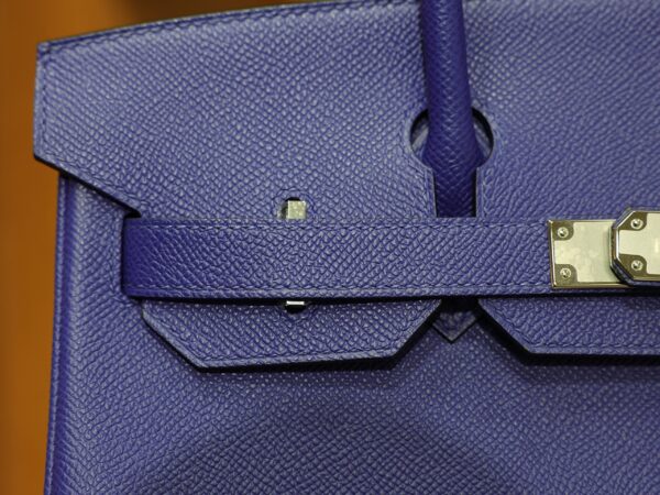 Birkin 30 Epsom Retourne Bleu Electrique PHW
