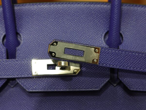 Birkin 30 Epsom Retourne Bleu Electrique PHW