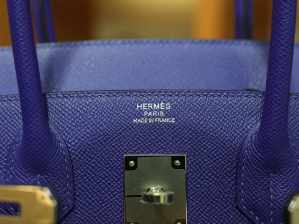 Birkin 30 Epsom Retourne Bleu Electrique PHW