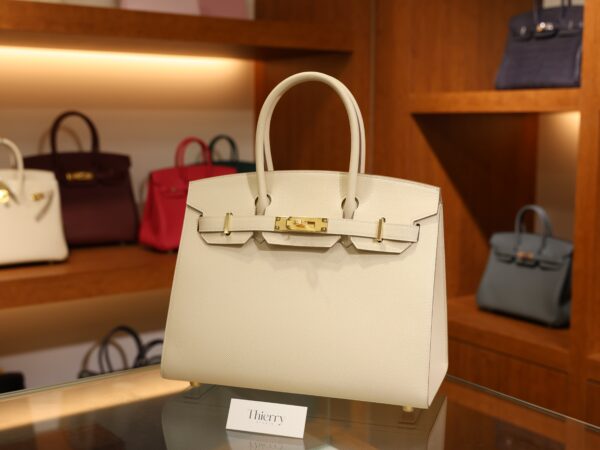 버킨 30 앱송 셀리에 끄레 금장 001_139A1696 Birkin 30 Epsom Sellier Craie GHW