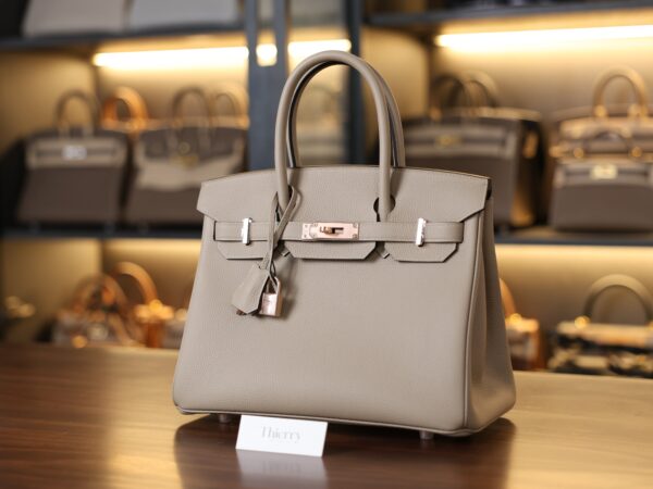 버킨 30 토고 그리스 뚜뜨렐 로즈골드 001_139A4459 Birkin 30 Togo Gris Tourterelle RGHW
