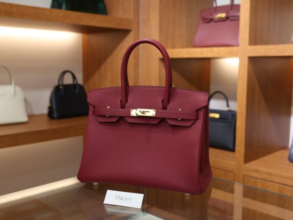 버킨 30 토고 루즈 그라나 금장 001_139A6036 Birkin 30 Togo Rouge Grenat GHW