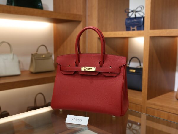 버킨 30 토고 루즈까삭 금장 001_139A6878 Birkin 30 Togo Rouge Casaque GHW