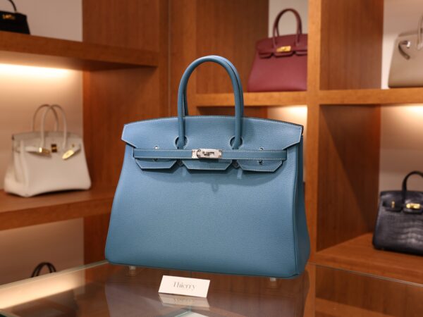 버킨 35 토고 블루진 은장 001_139A4927 Birkin 35 Togo Bleu Jean PHW
