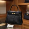 Kelly 25 Matte Porosus Black GHW