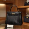 Kelly 25 Matte Porosus Black GHW
