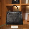 Kelly 25 Matte Porosus Black GHW