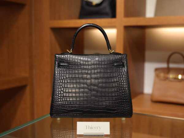 Kelly 25 Matte Porosus Black GHW