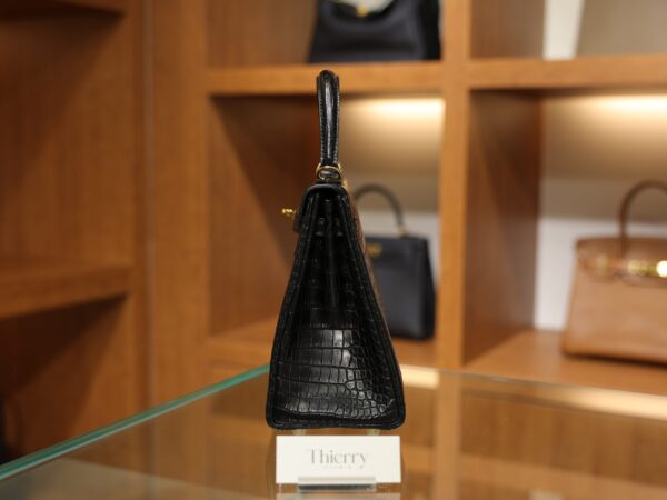 Kelly 25 Matte Porosus Black GHW
