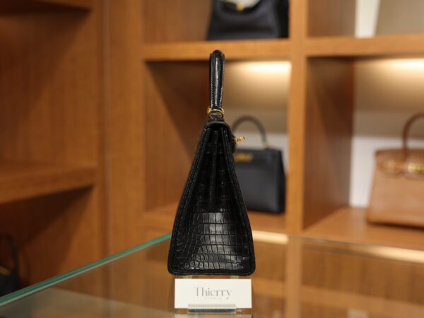 Kelly 25 Matte Porosus Black GHW