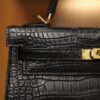 Kelly 25 Matte Porosus Black GHW