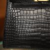Kelly 25 Matte Porosus Black GHW