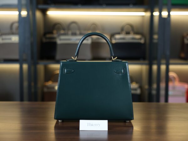 Kelly 25 Box Sellier Vert Fonce GHW