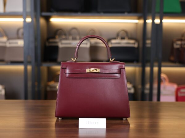켈리 25 복스 셀리에 보르도 금장 001_139A6097 Kelly 25 Box Sellier Bordeaux GHW