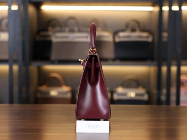 Kelly 25 Box Sellier Bordeaux GHW