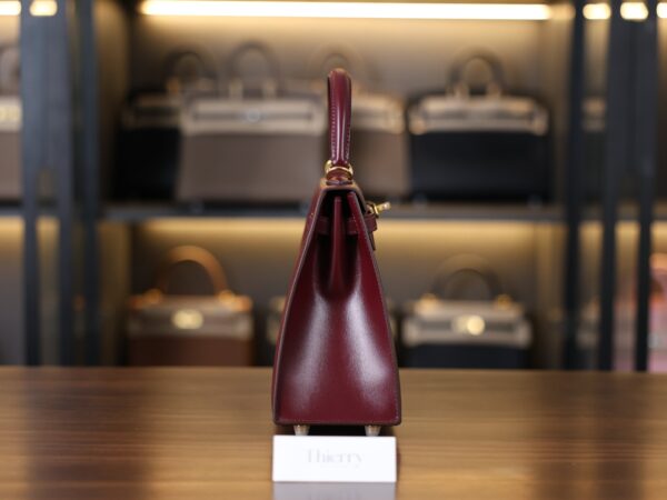 Kelly 25 Box Sellier Bordeaux GHW