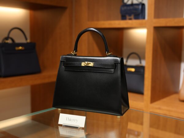 Kelly 25 Box Sellier Black GHW