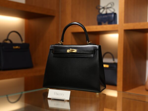 Kelly 25 Box Sellier Black GHW