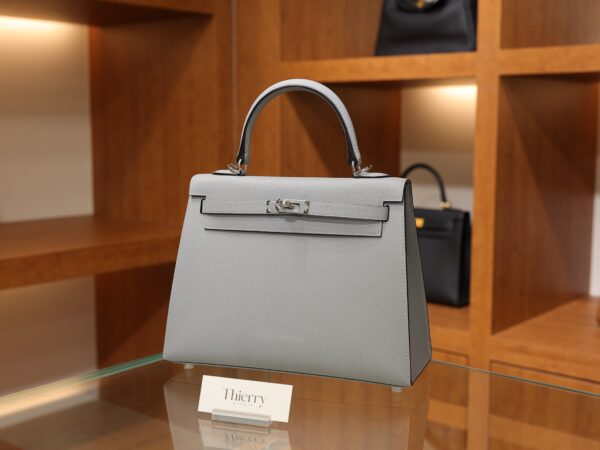 Kelly 25 Epsom Gris Pantin PHW