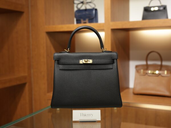 Kelly 25 Togo Black GHW