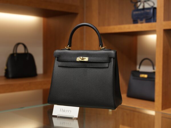 Kelly 25 Togo Black GHW