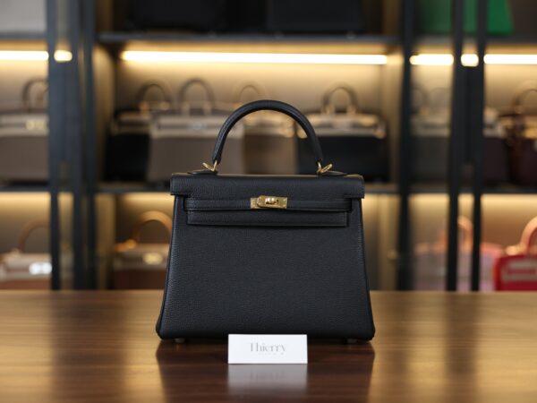 Kelly 25 Togo Black GHW