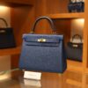 Kelly 25 Togo Bleu de Prusse GHW