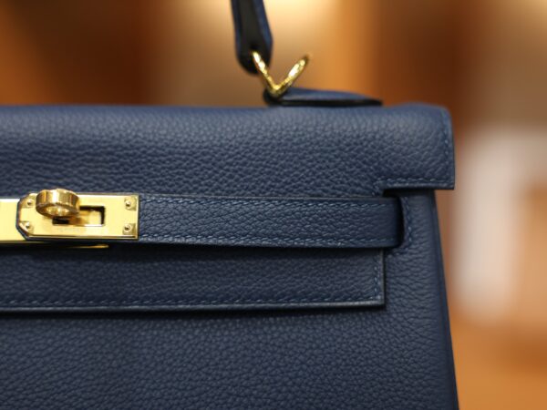 Kelly 25 Togo Bleu de Prusse GHW
