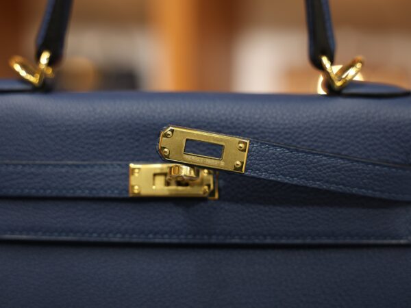 Kelly 25 Togo Bleu de Prusse GHW