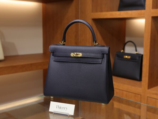 Kelly 25 Togo Bleu Nuit GHW