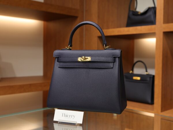 Kelly 25 Togo Bleu Nuit GHW
