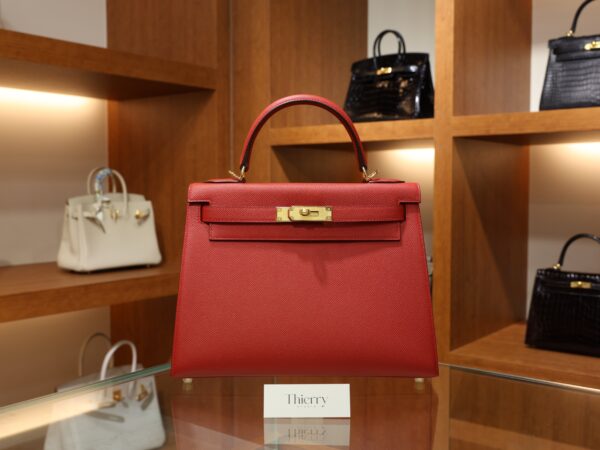켈리 28 앱송 루즈까삭 금장 001_139A2596 Kelly 28 Epsom Rouge Casaque GHW