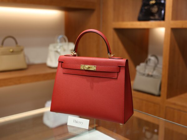 Kelly 28 Epsom Rouge Casaque GHW
