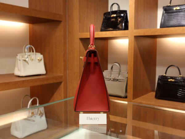 Kelly 28 Epsom Rouge Casaque GHW
