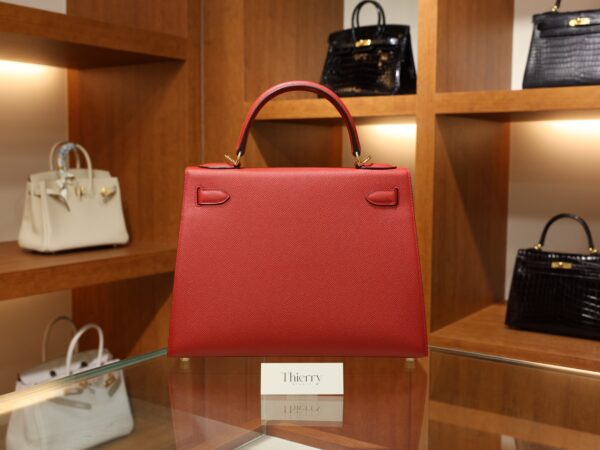Kelly 28 Epsom Rouge Casaque GHW