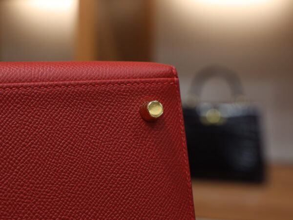 Kelly 28 Epsom Rouge Casaque GHW