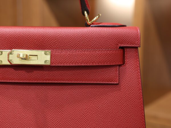 Kelly 28 Epsom Rouge Casaque GHW