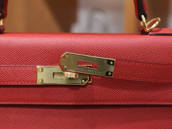 Kelly 28 Epsom Rouge Casaque GHW