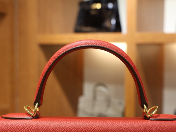 Kelly 28 Epsom Rouge Casaque GHW