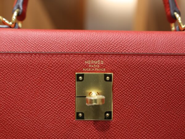 Kelly 28 Epsom Rouge Casaque GHW