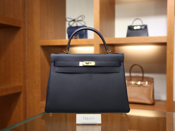 Kelly 32 Togo Bleu Nuit GHW